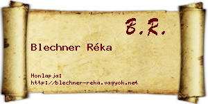 Blechner Réka névjegykártya